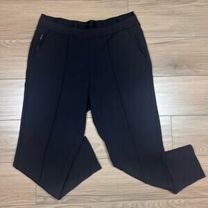 Athleta Pants Womens Medium Black Venice Pintuck Tapered Ankle Athleisure Casual
